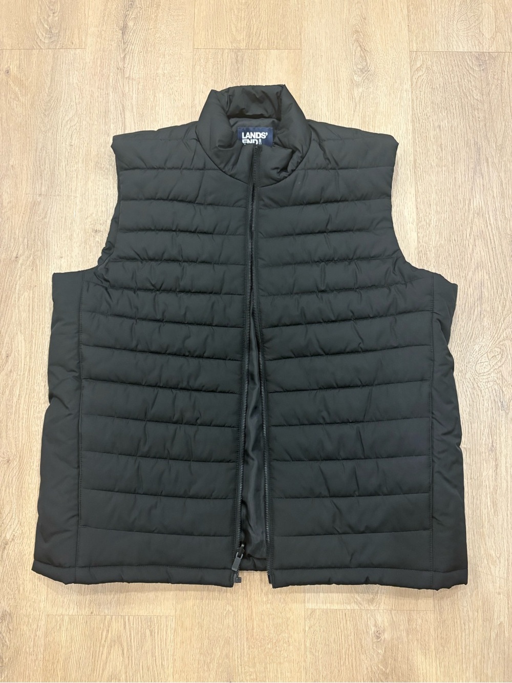 Lands' End Men's Black Quilted Insulated Vest